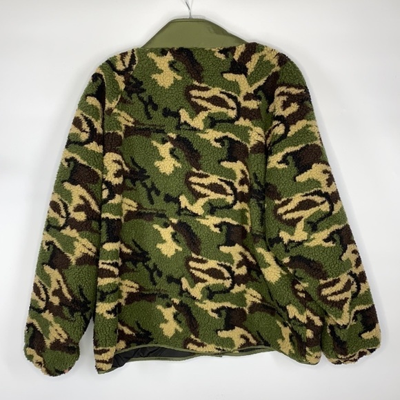 Promesa Green Camo Sherpa Teddy Oversized Jacket Size Large - Picture 2 of 6